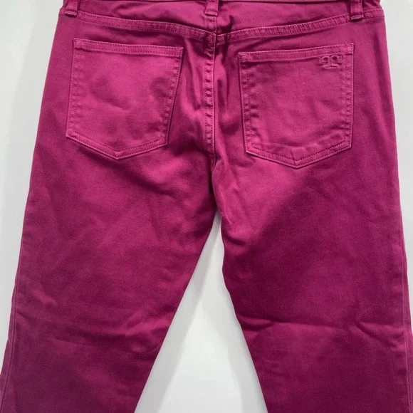 Tory Burch Women's Alexa Cropped Skinny Magenta
5 Pockets Jeans Pants Size 31 - Picture 2 of 7